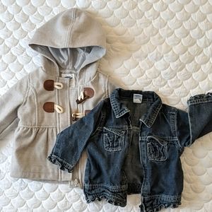 Old Navy Peacoat and Jean Jacket 6-12mo